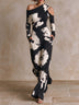 Abstract-Print One-Shoulder Wide-Leg Party Jumpsuit