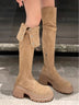 Over the knee boots brown long boots knight boots