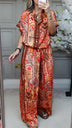 Round Neck Printed Loose Casual Suit