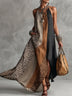 Asymmetric color-block leopard print patchwork halter maxi dress