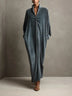 Velvet Twist Loose Long Sleeve Oversized Maxi Kaftan Dress