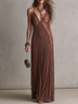 Brown Cami Lace Elegant Maxi Dress