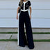Stylish Casual Short Top & Straight-Leg Pants Two-Piece Set