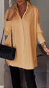 White Lapel Slit Shirt