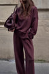 Long Sleeve Sweatshirt Casual Pocket Trousers Two-piece Set