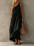 Elegant Pink One-shoulder Sleeveless Maxi Dress