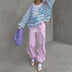 Casual Colorful Striped Knitted Sweater