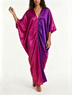 Purple V Neck Loose Maxi Dress