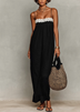 Black Cami Loose Maxi Dress With Lace Trim Detail