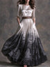 Halloween Ombré Print Satin Maxi Dress (Belt Included)