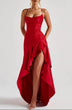 Halter Backless Ruffled Maxi Dress