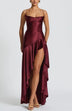 Halter Backless Ruffled Maxi Dress