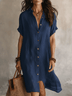 Bohemian Black Loose-fitting Midi Dress