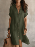 Bohemian Black Loose-fitting Midi Dress