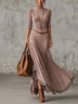 Vintage Boho Midi Maxi Dress Lace Trim