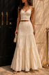 White Cami Ruched A Line Maxi Dress Set