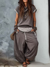 Gray Loose Casual Hoodie Pants 2 Piece Set