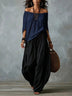 White Off-the-shoulder Top And Loose-fitting Lantern Pants Set