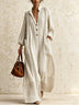 Cream Pleated Button-Front Wide-Leg Jumpsuit