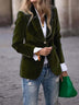 Elegant Velvet Slim-fit Faux Pocket Suit Jacket