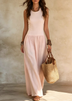 Pink Sleeveless Casual Vacation Maxi Dress