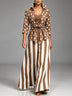 Brown polka dot shirt and polka dot trousers three-piece set