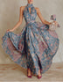 Romantic Vintage-Print V-Neck Maxi Dress