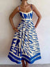 Vintage Sardine Print Suspender Dress