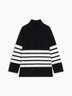 Miss Paris Mock Neck Stripe Sweater