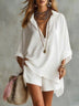 Oversized Pocket Beach Shorts Shirt Set