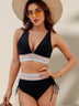 Two-piece V-neck Drawstring Bikini Swimsuit Set
