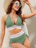 Two-piece V-neck Drawstring Bikini Swimsuit Set