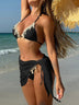 Sexy Starfish Tassel Tulle Skirt Three-Piece Bikini Set