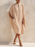 Oversized Keyhole Neck Batwing Midi Dress