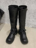 Retro distressed British square toe lace-up Martin boots