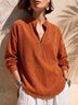 Women's Zip-Up Stand-Collar Long-Sleeve Loose-Fit Casual Corduroy Top