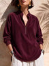 Women's Zip-Up Stand-Collar Long-Sleeve Loose-Fit Casual Corduroy Top