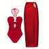 Women's Halter-Neck One-Piece Swimsuit with Hot Spring Wrap Skirt Set