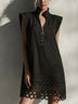 Black Sleeveless Zippered Cutout Mini Dress