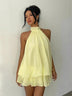 Lightweight And Flowy Wrap-around Layered Mini Dress