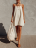 White Spaghetti Strap A-line Mini Dress