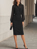 Black Sheer Blouse And High-waisted Pencil Skirt Three-piece Set