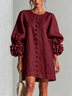 White Floral Button-down Mini Dress With Striking Floral Cuffs