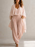 Pink 3-Piece Set Flowy Cardigan Camisole And Lantern Pants