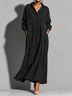 Black White Asymmetric Stripe Shirt Maxi Dress