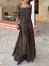 Olive Green Floral Print Layered Three-Piece Set