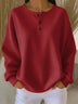 Waffle Knit Button Detail Top