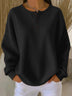 Waffle Knit Button Detail Top