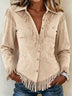 Fringed Collared Neck Shirt