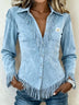 Fringed Collared Neck Shirt